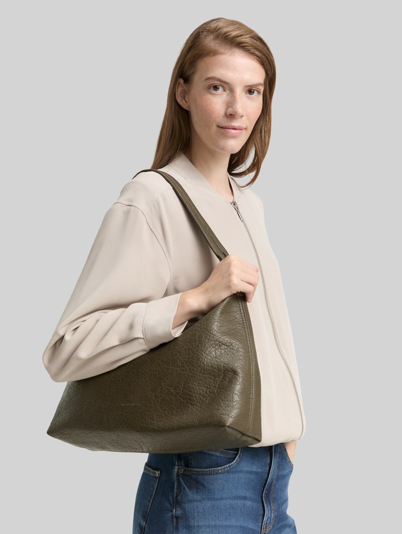 Tom Tailor TTEVELINA M Beuteltasche aus Lederimitat - Khaki / Khaki