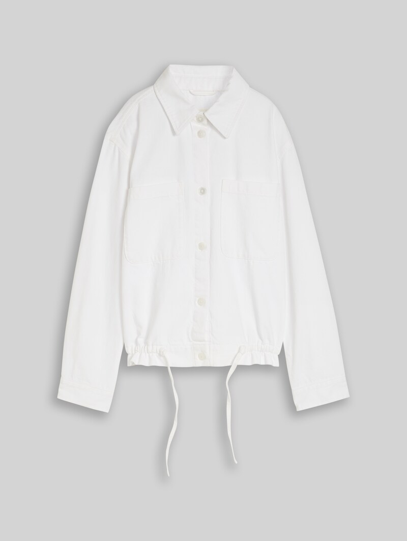 Tom Tailor Lightweight Jeansjacke mit Kordelzug - White Denim