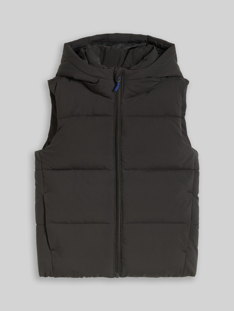 Tom Tailor Puffer-Weste mit Kapuze - Coal Mine Grey