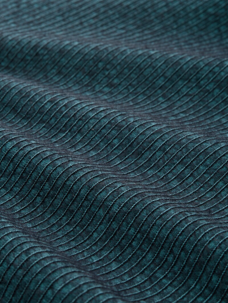 Tom Tailor Strickpullover aus Federgarn - Teal Stripe With Featheryarn