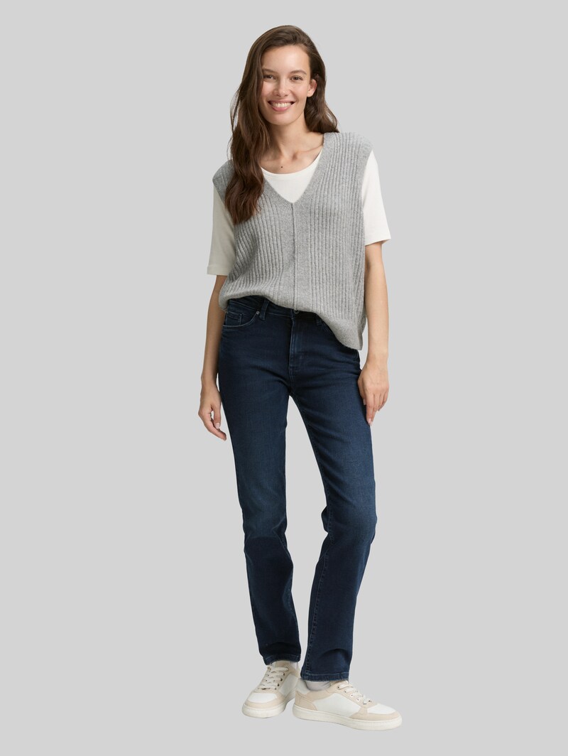 Tom Tailor TTELVA STRAIGHT High Waist Jeans - Blue Black Denim