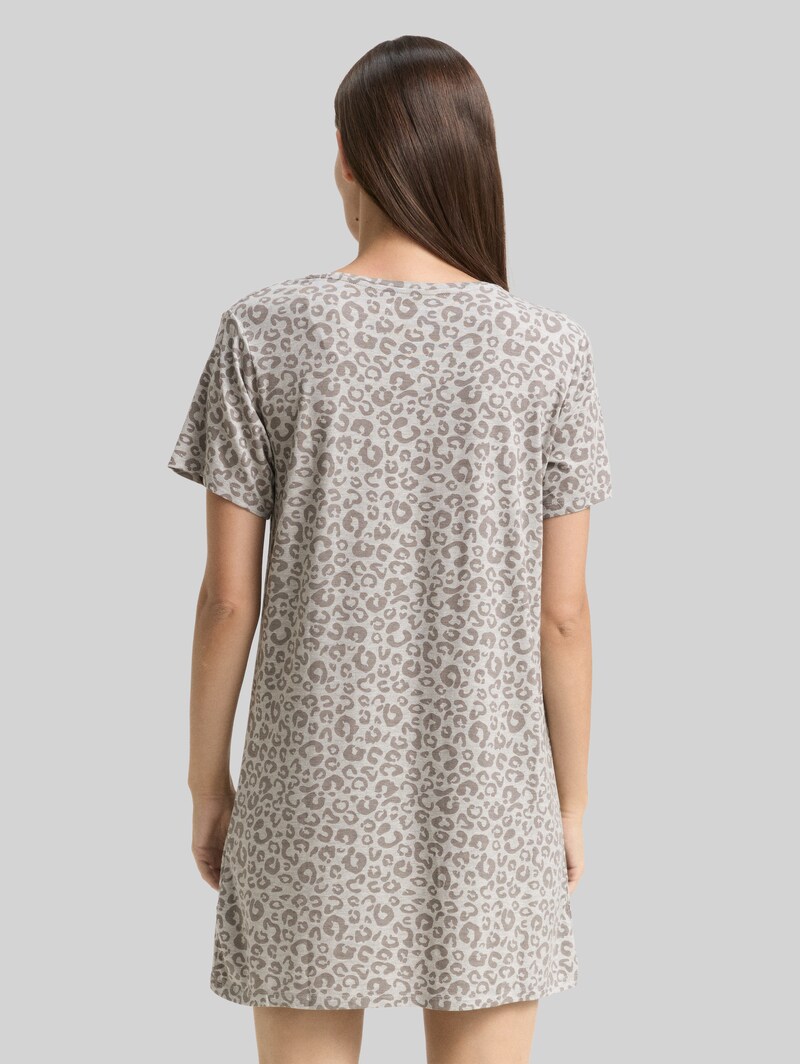 Tom Tailor Nachthemd mit Leo-Print - Grey-medium-allover