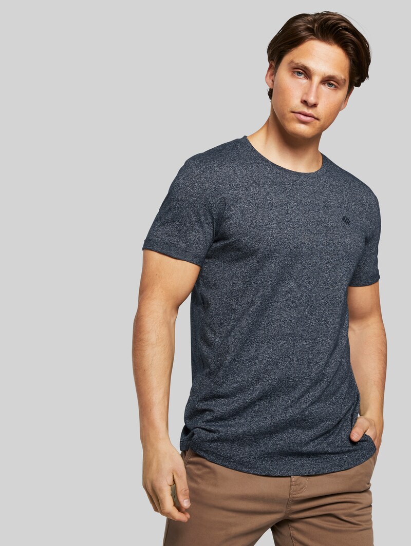 Tom Tailor Strukturiertes T-Shirt - Sky Captain Blue Non-solid