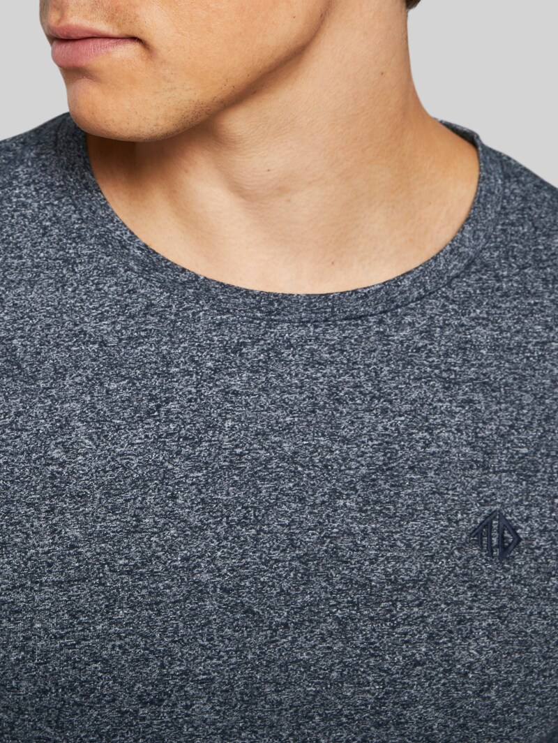 Tom Tailor Strukturiertes T-Shirt - Sky Captain Blue Non-solid