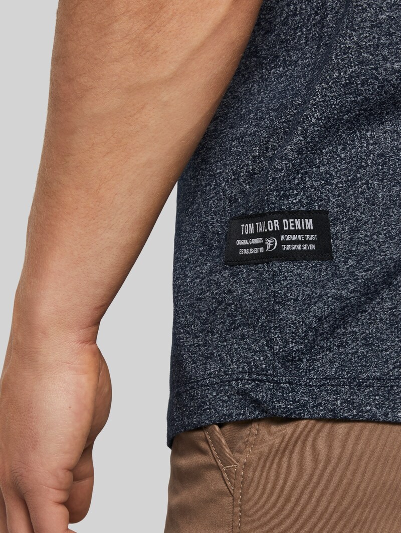 Tom Tailor Strukturiertes T-Shirt - Sky Captain Blue Non-solid