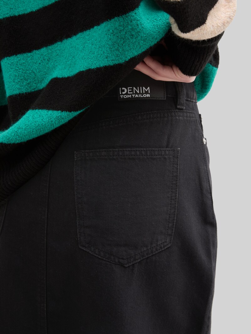 Tom Tailor Midi-Jeansrock mit Schlitz - Deep Black