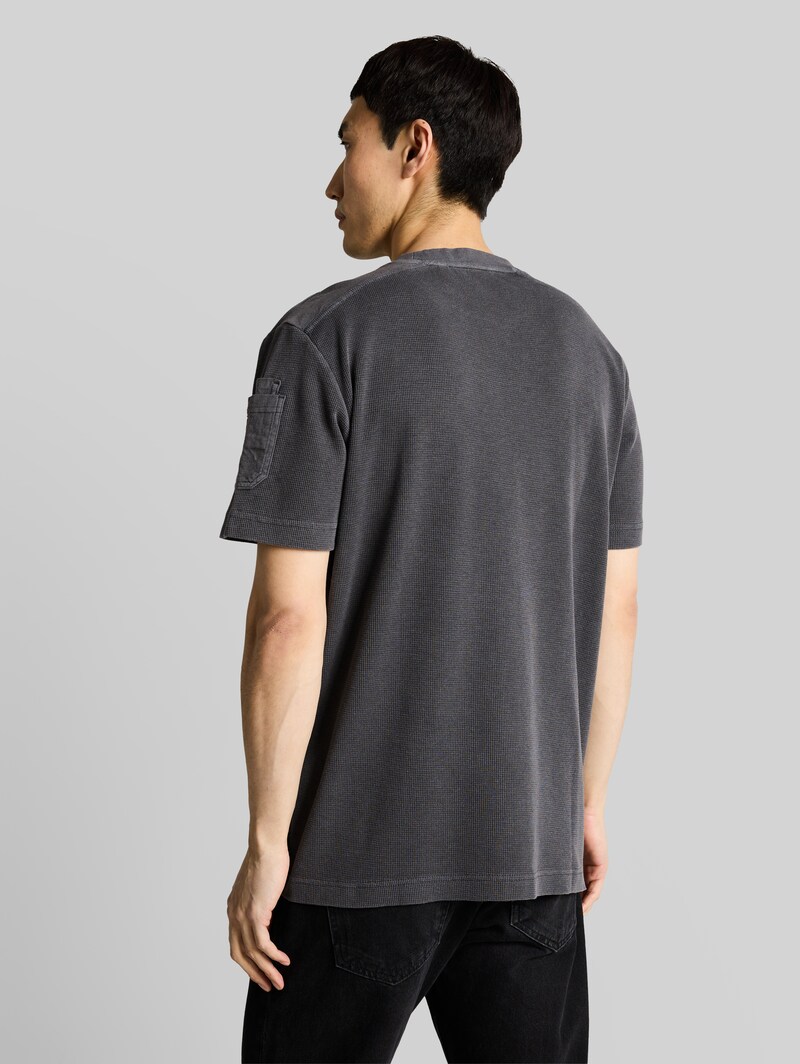Tom Tailor T-Shirt mit Waffelstruktur - Tarmac Grey
