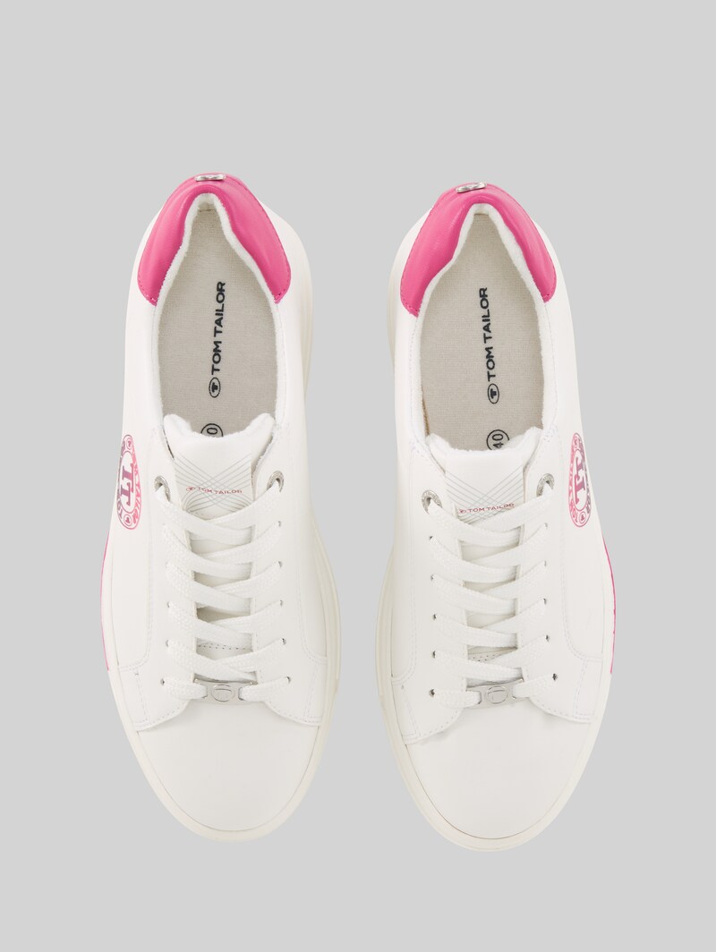 Tom Tailor Sneaker mit Logo-Print - White-pink
