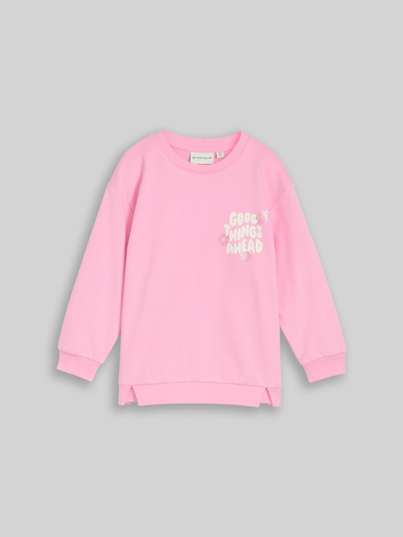 Tom Tailor Oversize Sweatshirt mit Print - Lovely Pink