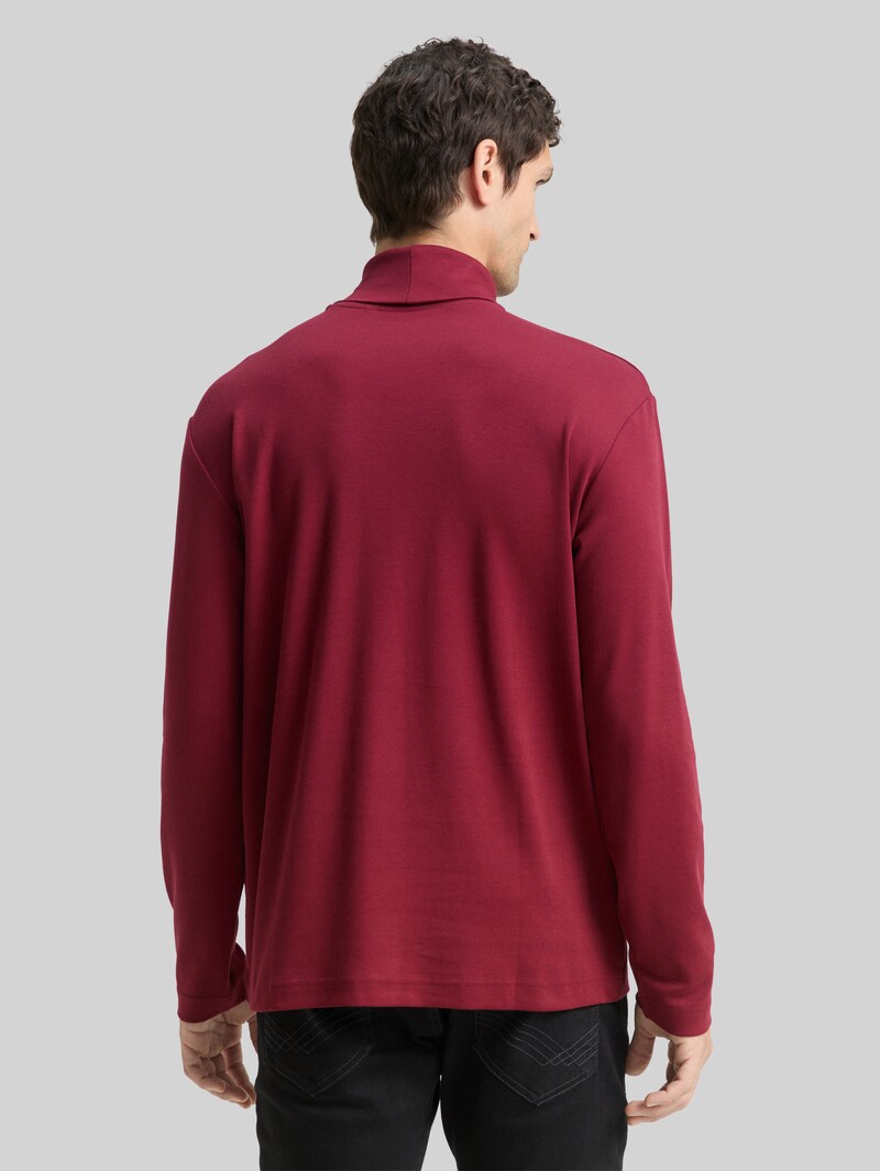 Tom Tailor Basic Rollkragenshirt - Cabarnet Bordeaux Red