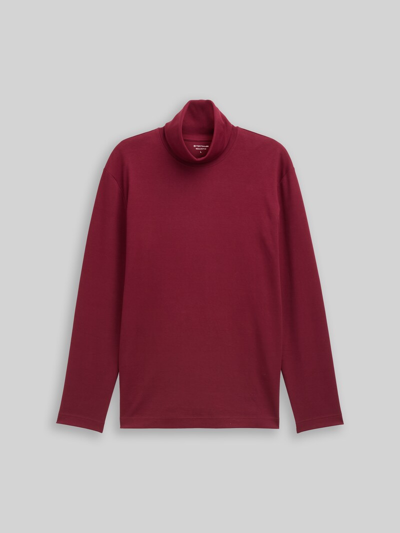 Tom Tailor Basic Rollkragenshirt - Cabarnet Bordeaux Red