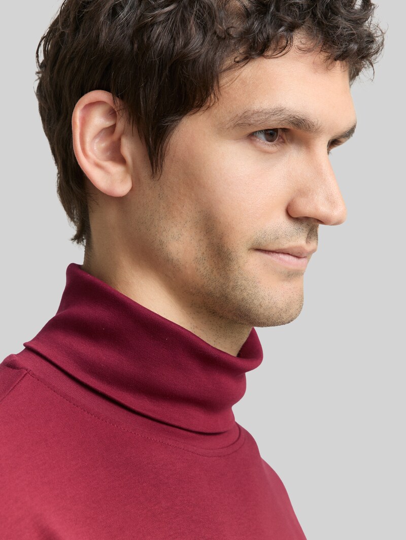Tom Tailor Basic Rollkragenshirt - Cabarnet Bordeaux Red
