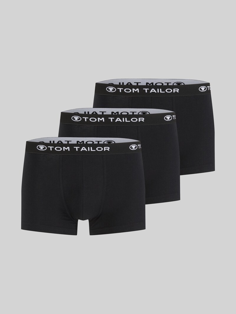 Tom Tailor Kurze Boxershorts im 3er-Pack - Black-black-black