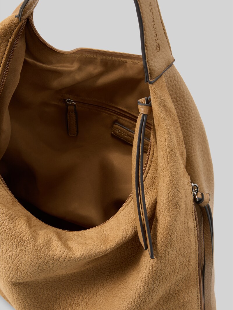 Tom Tailor TTAIANA L Beuteltasche in Wildleder-Optik - Camel / Camel Nature