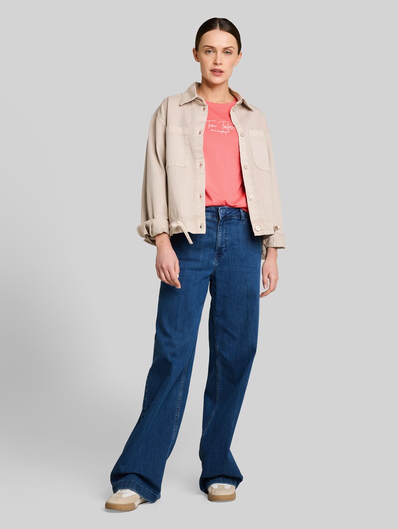 Tom Tailor T-Shirt mit Logo-Print - Soft Coral Pink