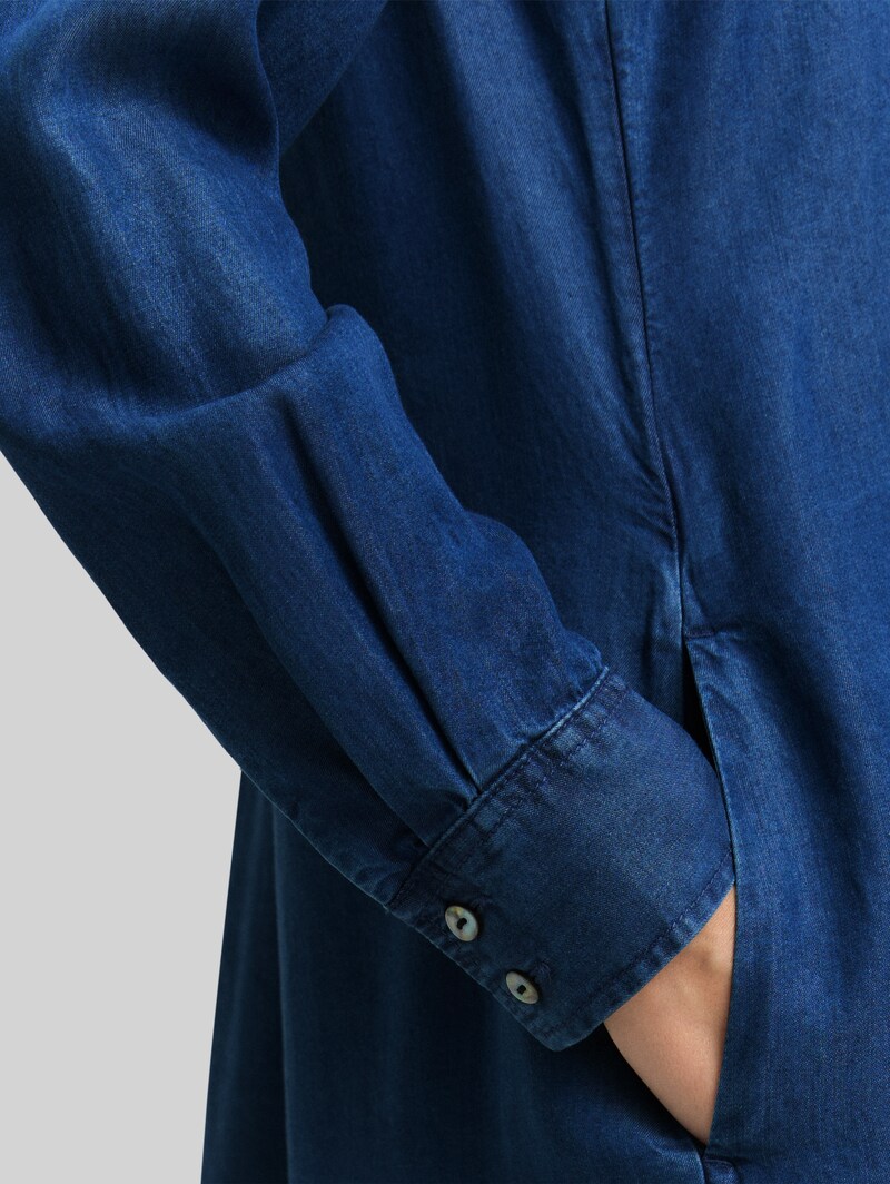 Tom Tailor Jeanskleid mit Schleifen-Detail - Blue Denim Dark Wash
