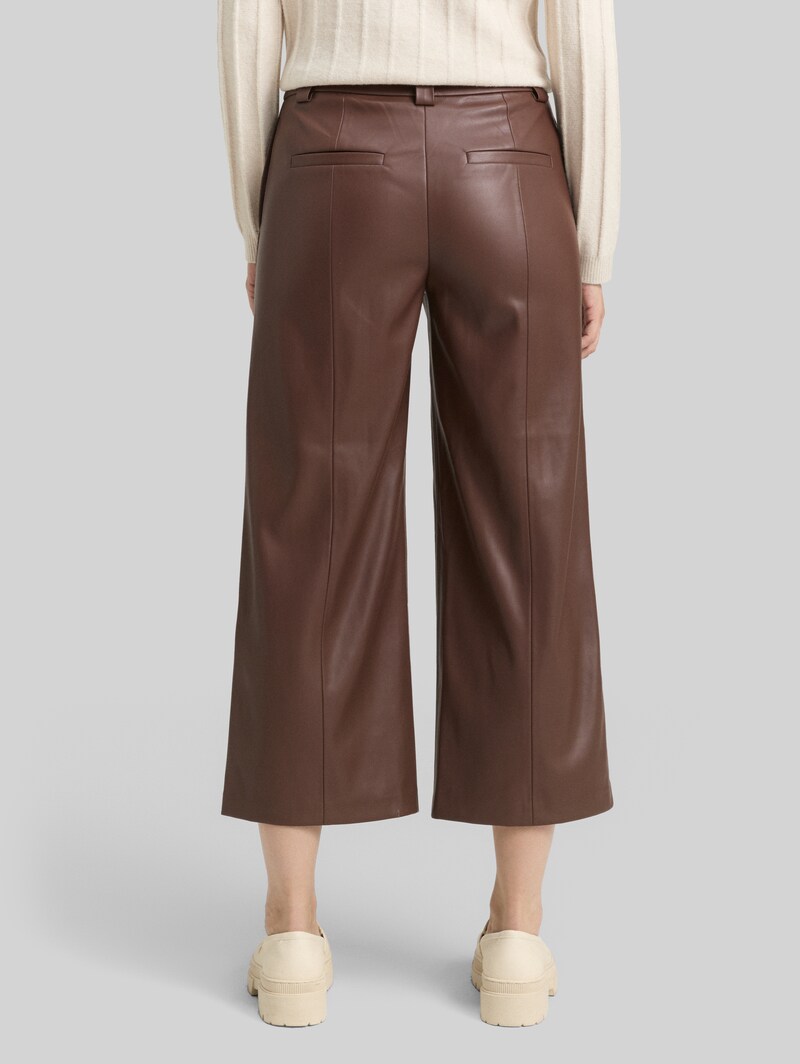 Tom Tailor Culotte Hose in Lederoptik - Dark Pecan Brown Tom Tailor Culotte Hose in Lederoptik - Dark Pecan Brown