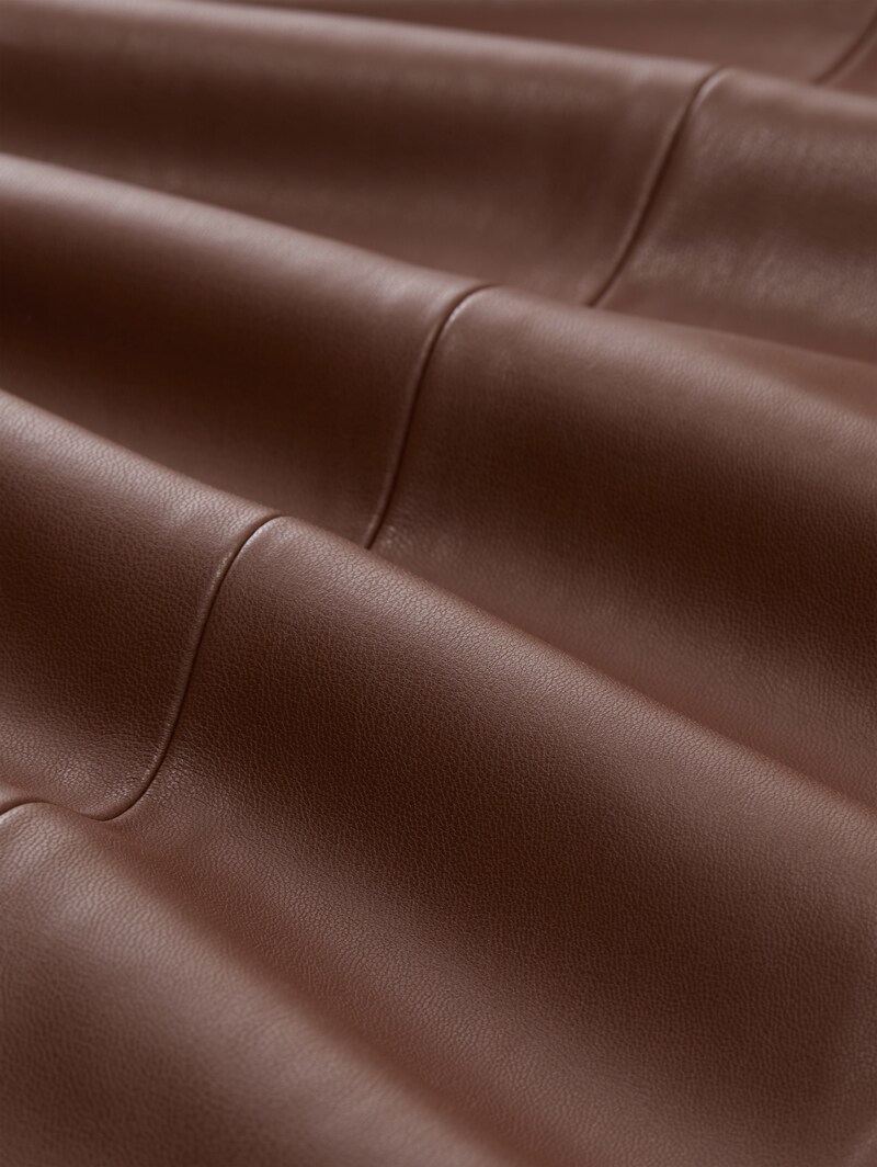 Tom Tailor Culotte Hose in Lederoptik - Dark Pecan Brown
