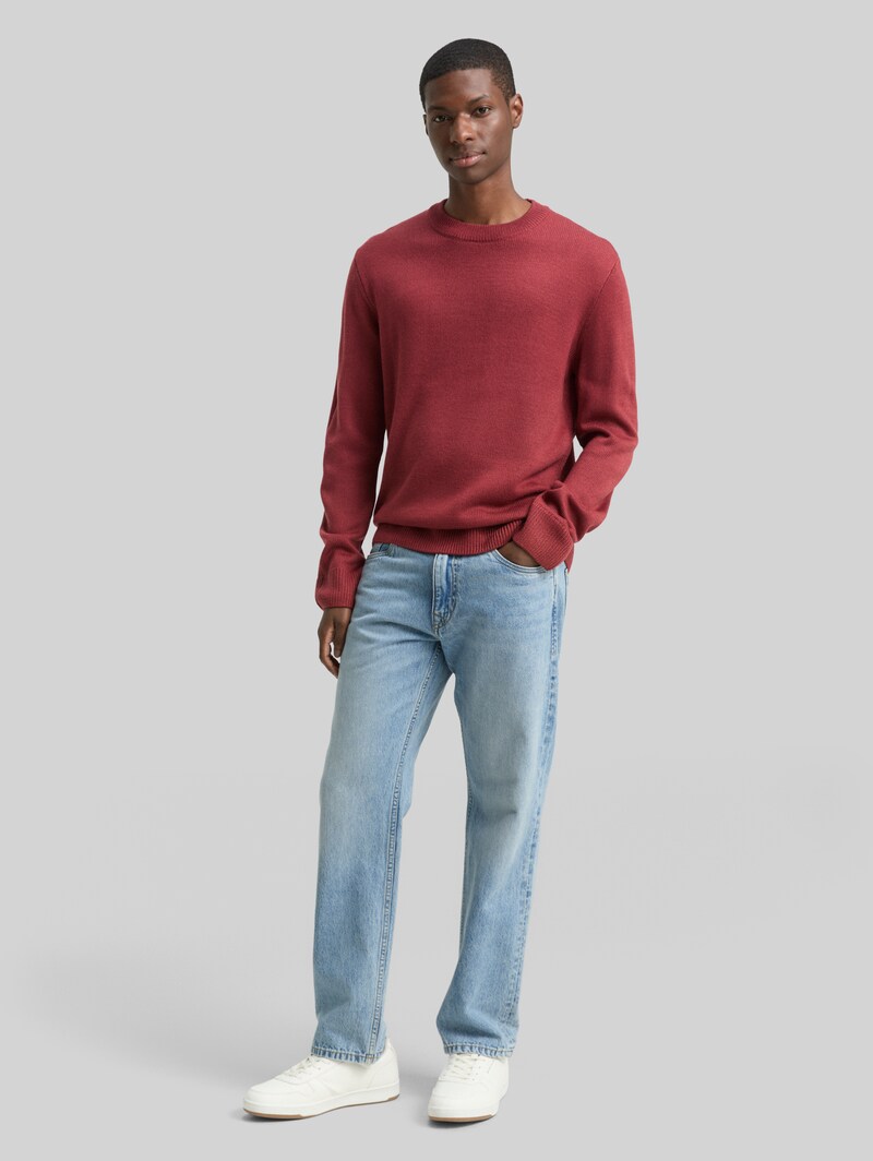 Tom Tailor Strickpullover mit Rundhalsausschnitt - Burnt Russet