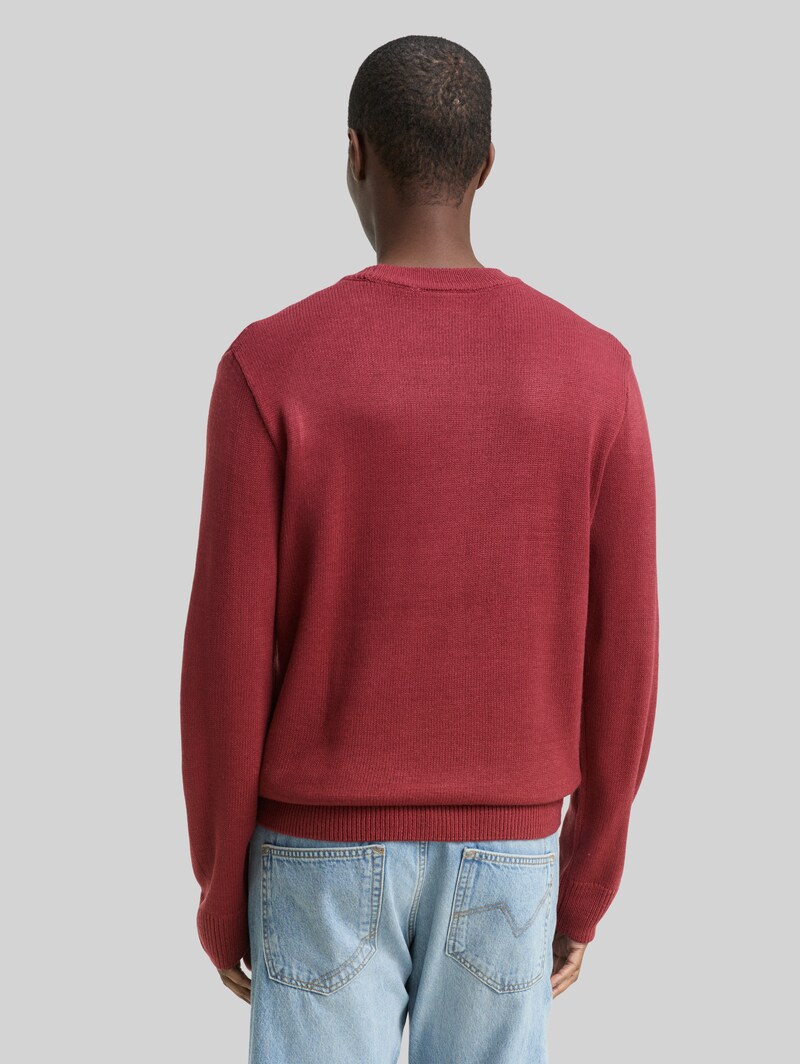 Tom Tailor Strickpullover mit Rundhalsausschnitt - Burnt Russet