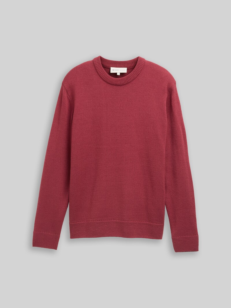 Tom Tailor Strickpullover mit Rundhalsausschnitt - Burnt Russet