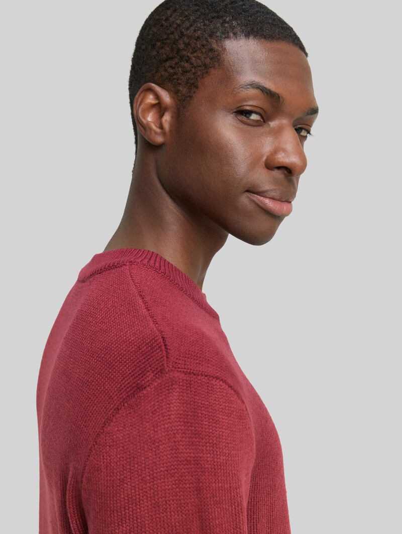 Tom Tailor Strickpullover mit Rundhalsausschnitt - Burnt Russet