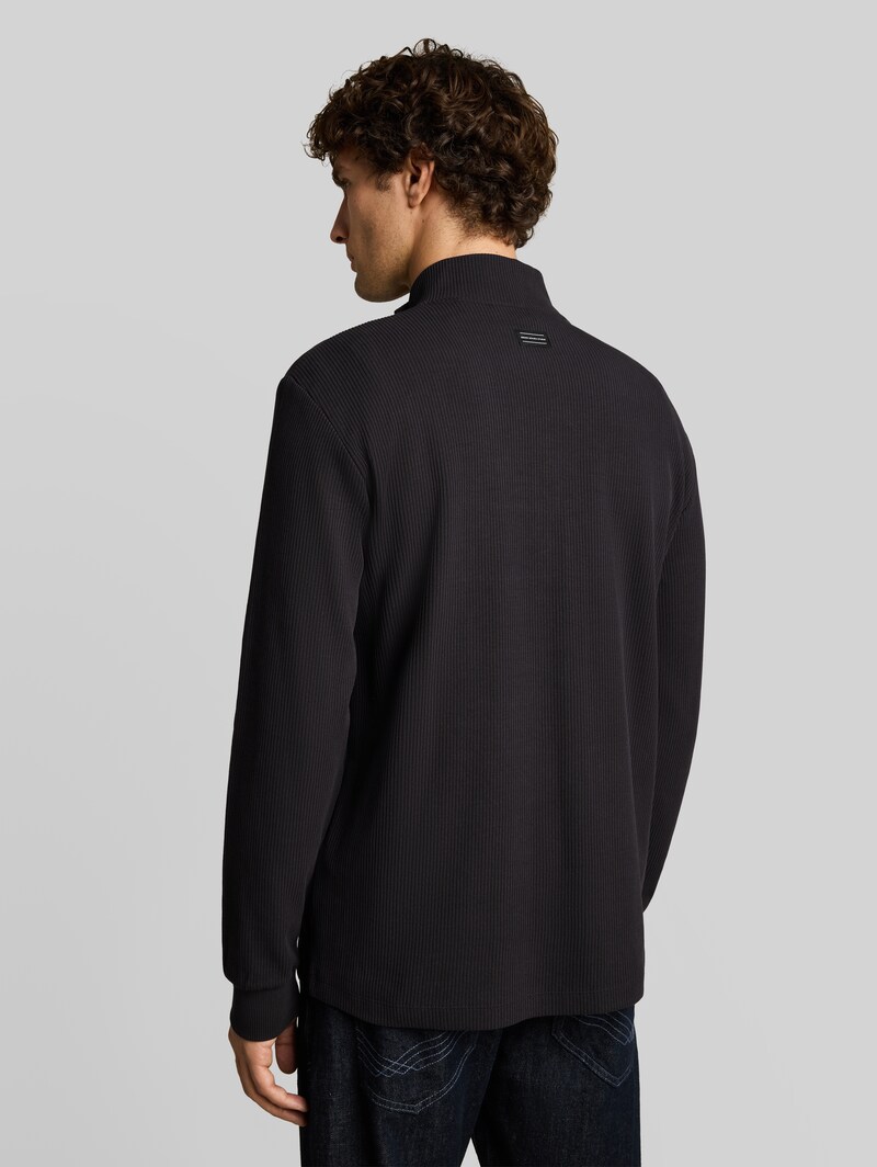 Tom Tailor Troyer Langarmshirt mit Reißverschluss - Coal Grey