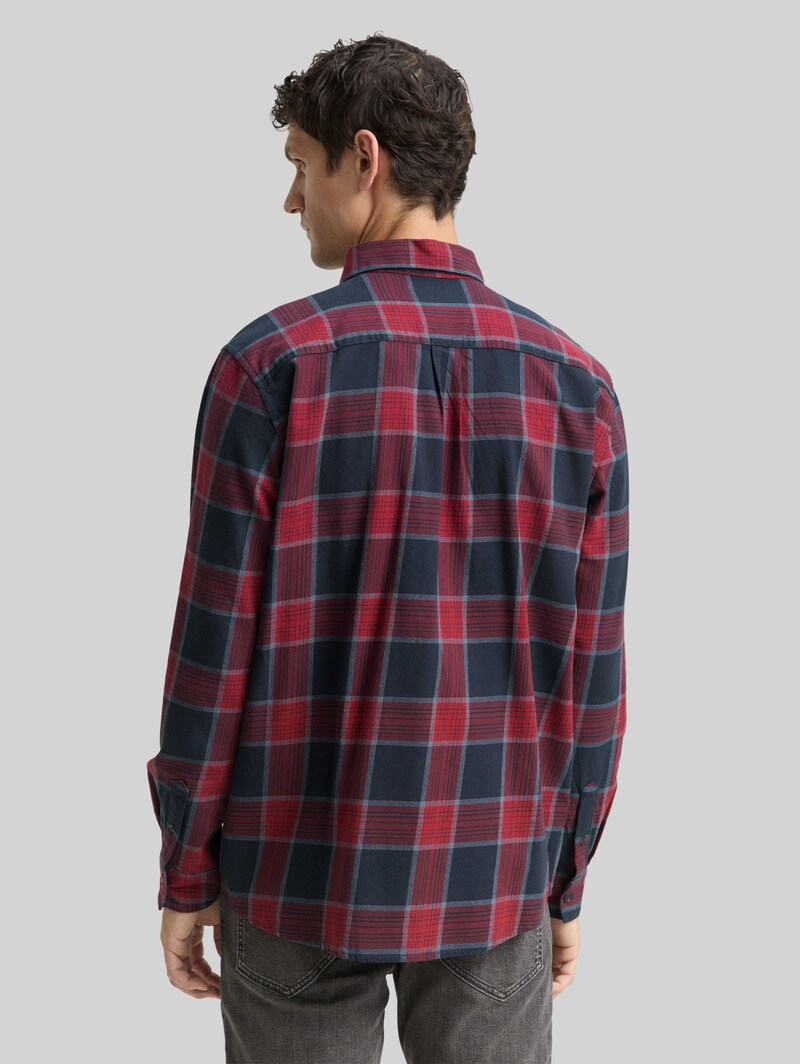 Tom Tailor Comfort Fit Hemd mit Karomuster - Navy Red Check