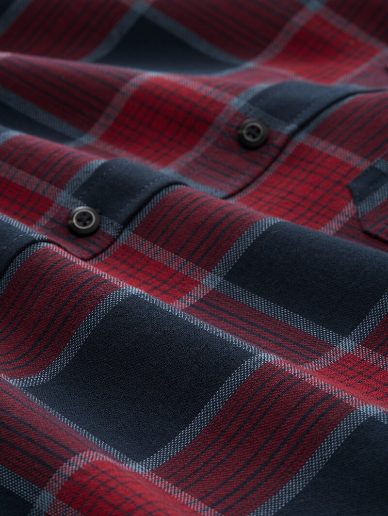 Tom Tailor Comfort Fit Hemd mit Karomuster - Navy Red Check