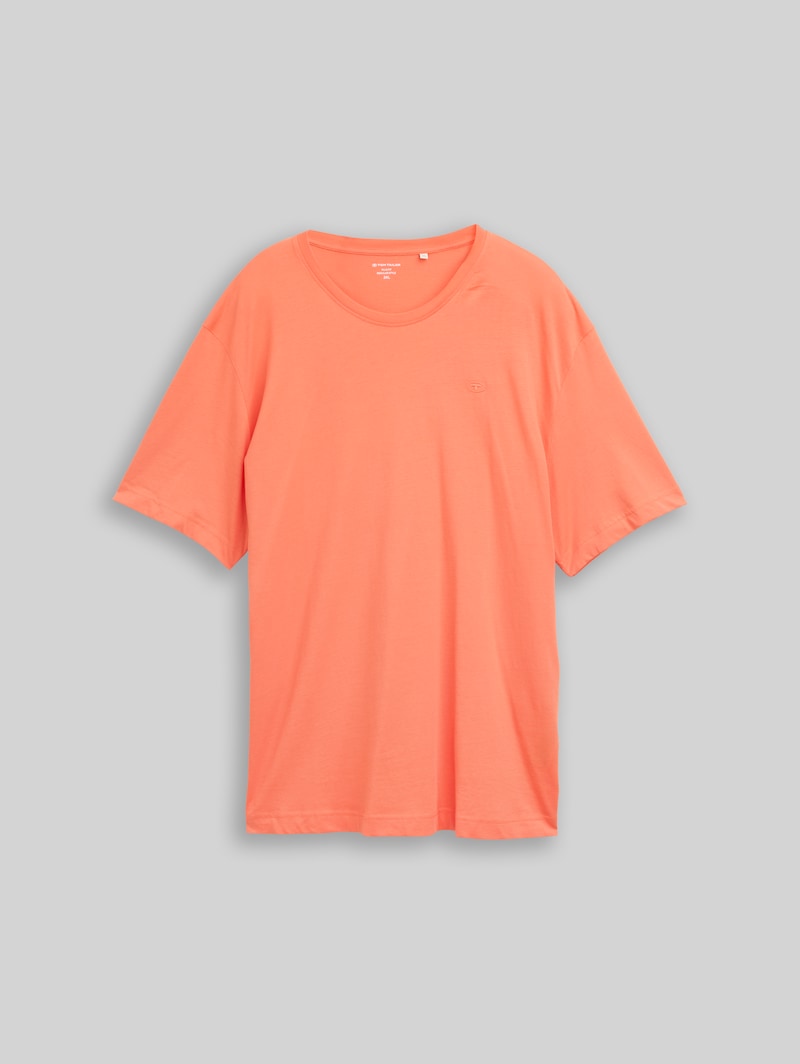 Tom Tailor Plus Size - T-Shirt mit Logo-Stickerei - Wild Coral