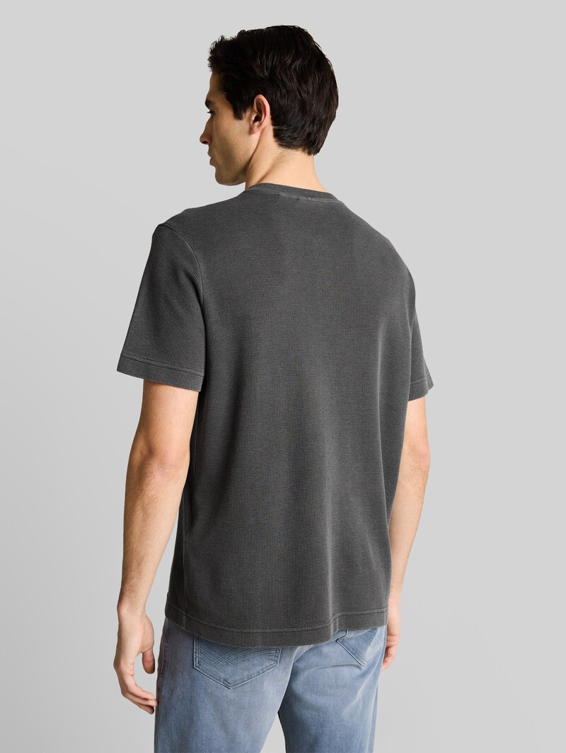 Tom Tailor Henley T-Shirt mit Brusttasche - Tarmac Grey