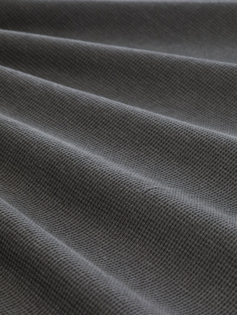 Tom Tailor Henley T-Shirt mit Brusttasche - Tarmac Grey