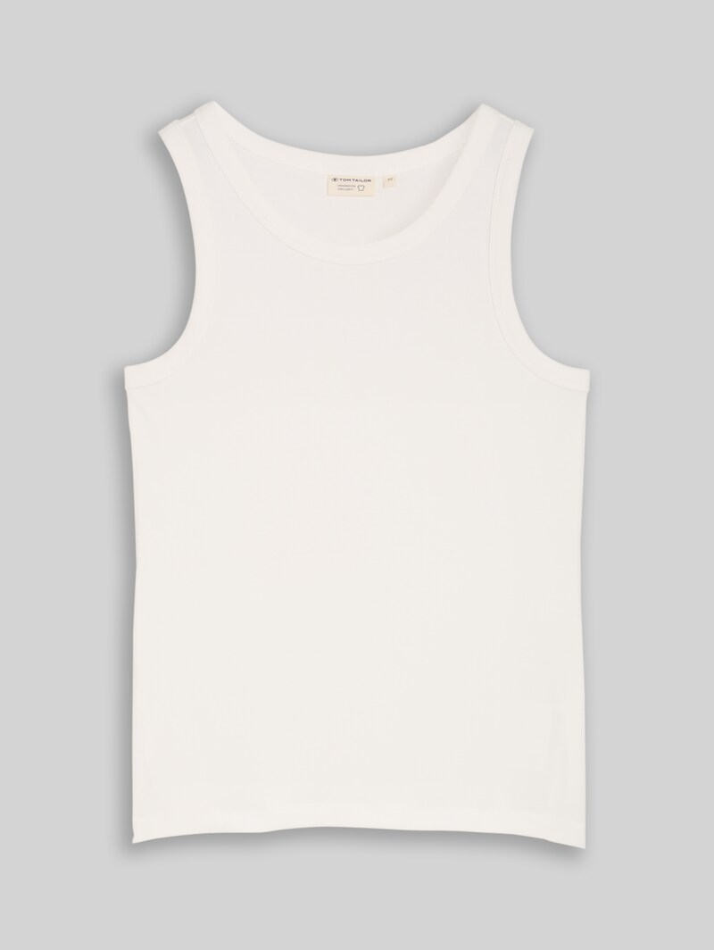 Tom Tailor Basic Top mit Stretch - Whisper White