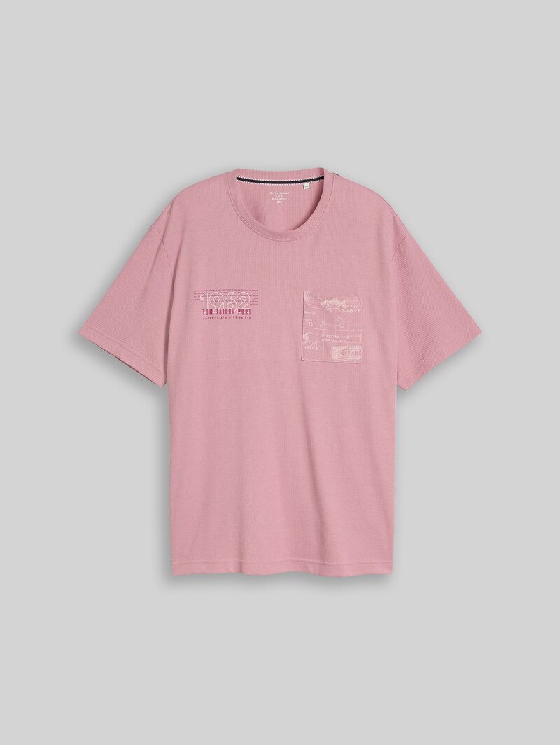 Tom Tailor Plus Size - T-Shirt mit Waffelstruktur - Dusty Rose
