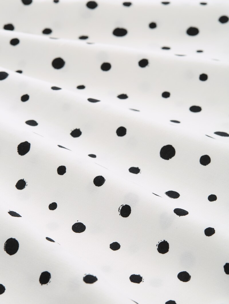 Tom Tailor Bluse mit Punktmuster - Small Offwhite Black Dot Print