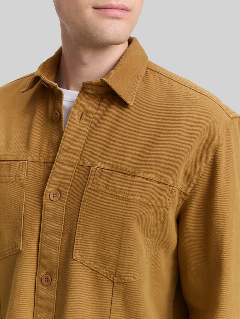Tom Tailor Overshirt mit Brusttaschen - Deep Cognac