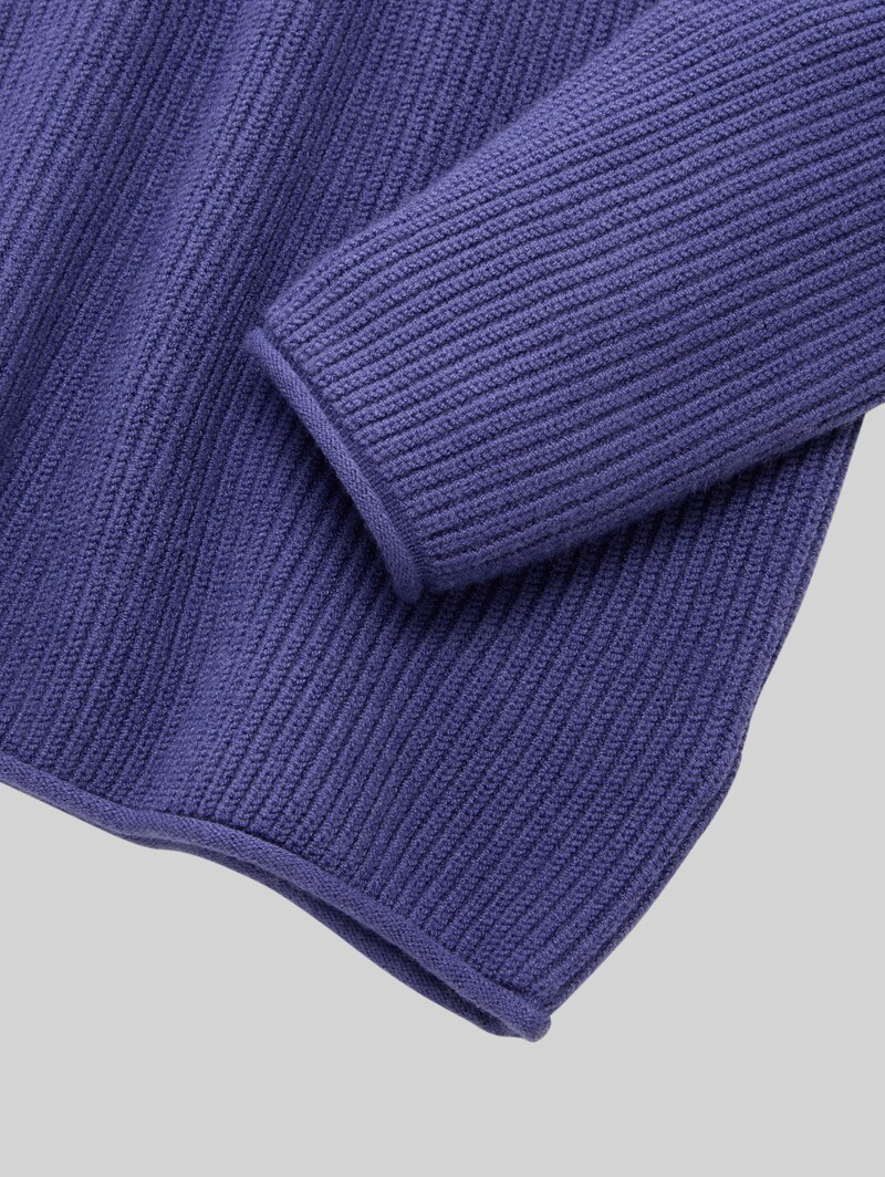 Tom Tailor Cropped Strickpullover - Dark Blue Harbor