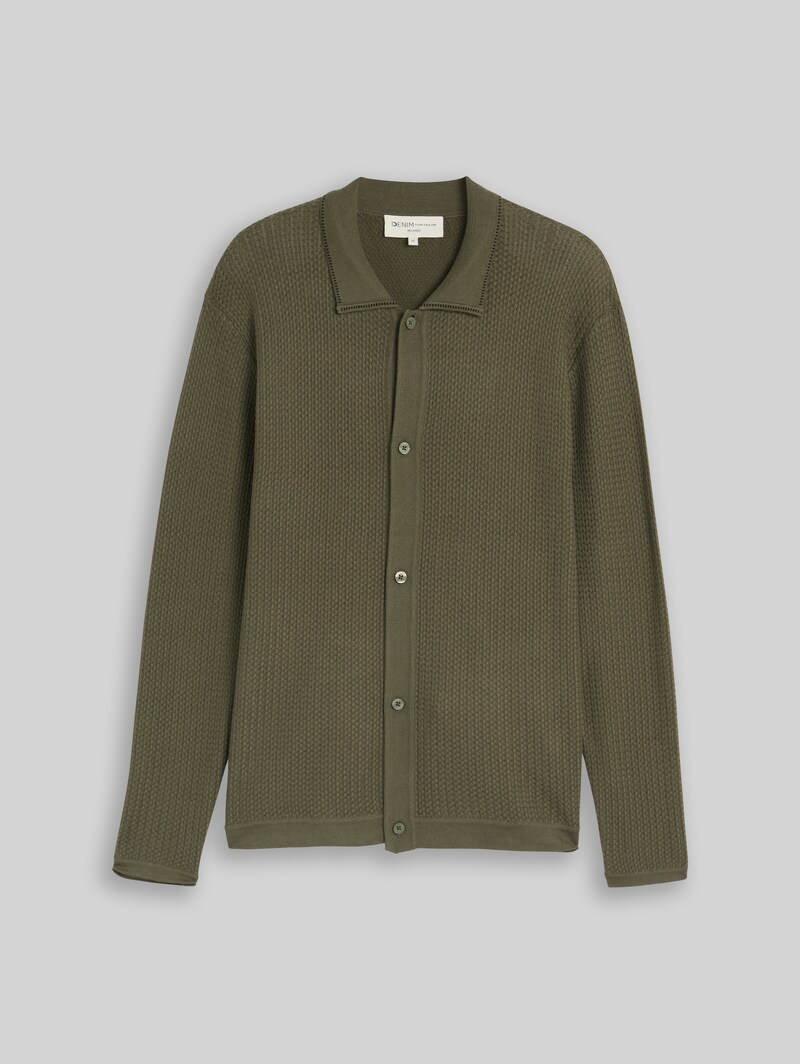 Tom Tailor Relaxed Fit Strickjacke - Urban Olive Green