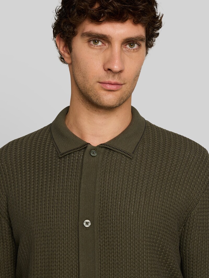 Tom Tailor Relaxed Fit Strickjacke - Urban Olive Green