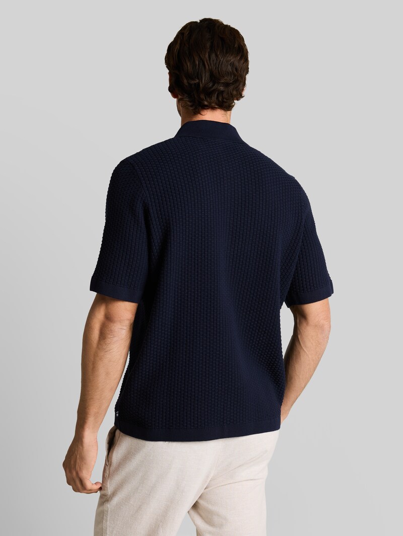 Tom Tailor Strickjacke mit Polokragen - Sky Captain Blue