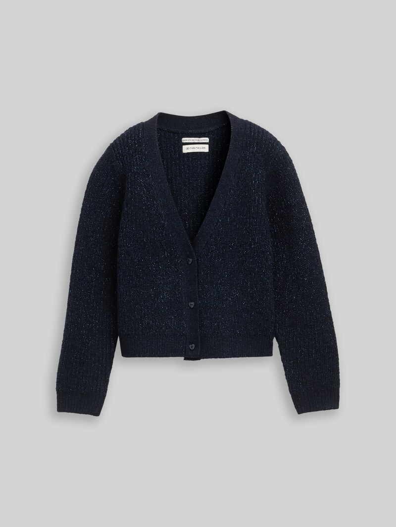 Tom Tailor Cardigan mit Glitzer-Effekt - Sky Captain Blue