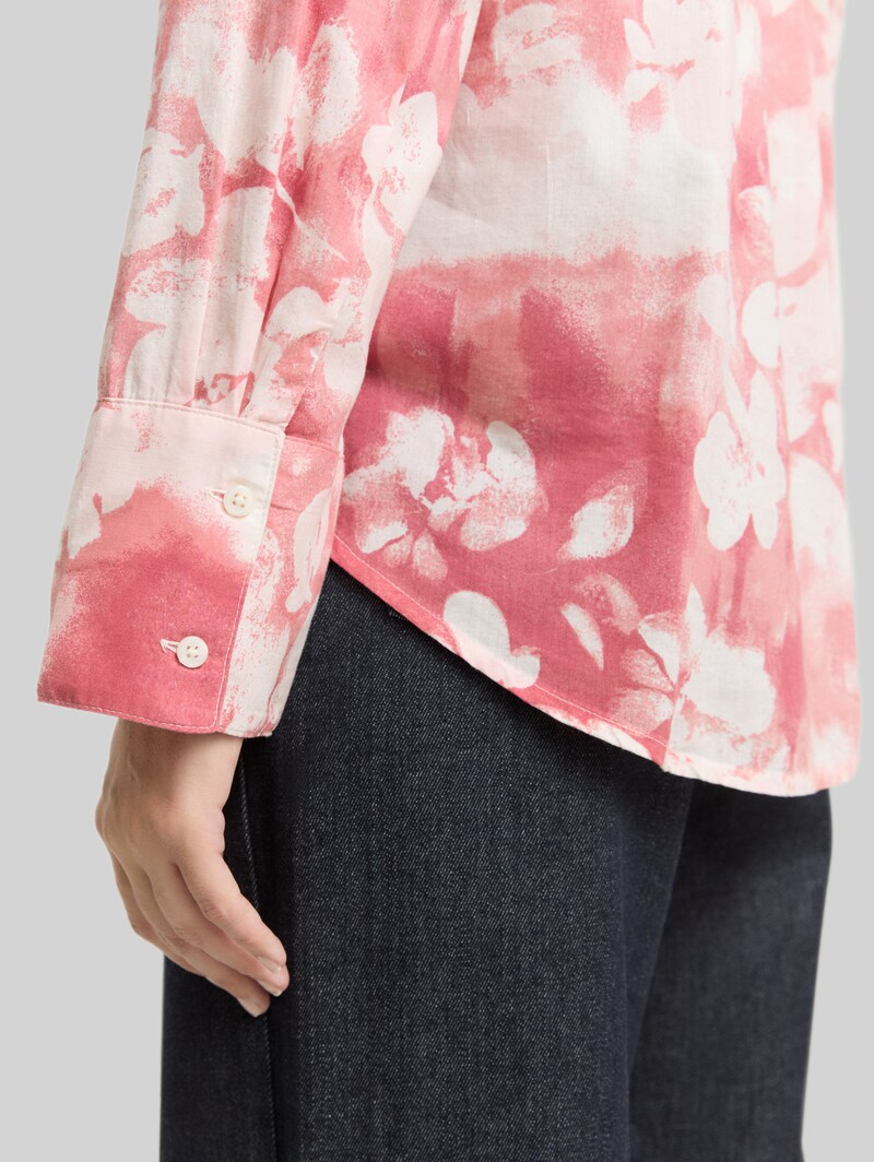 Tom Tailor Hemdbluse mit Muster - Red Brushed Flower Design
