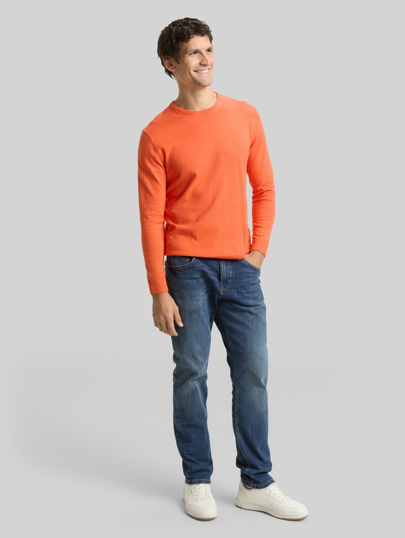 Tom Tailor Basic Strickpullover aus Baumwolle - Pale Red