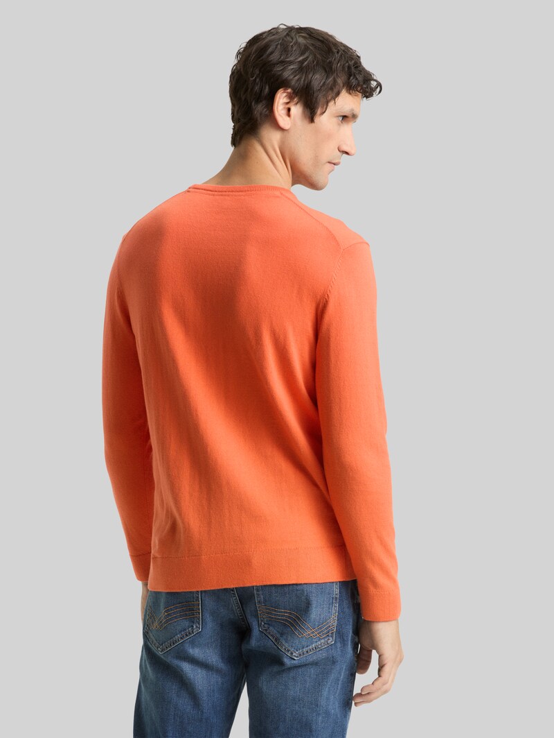 Tom Tailor Basic Strickpullover aus Baumwolle - Pale Red