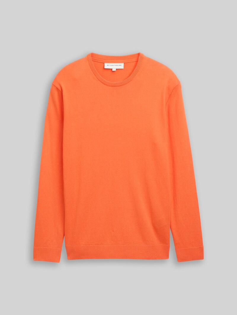 Tom Tailor Basic Strickpullover aus Baumwolle - Pale Red