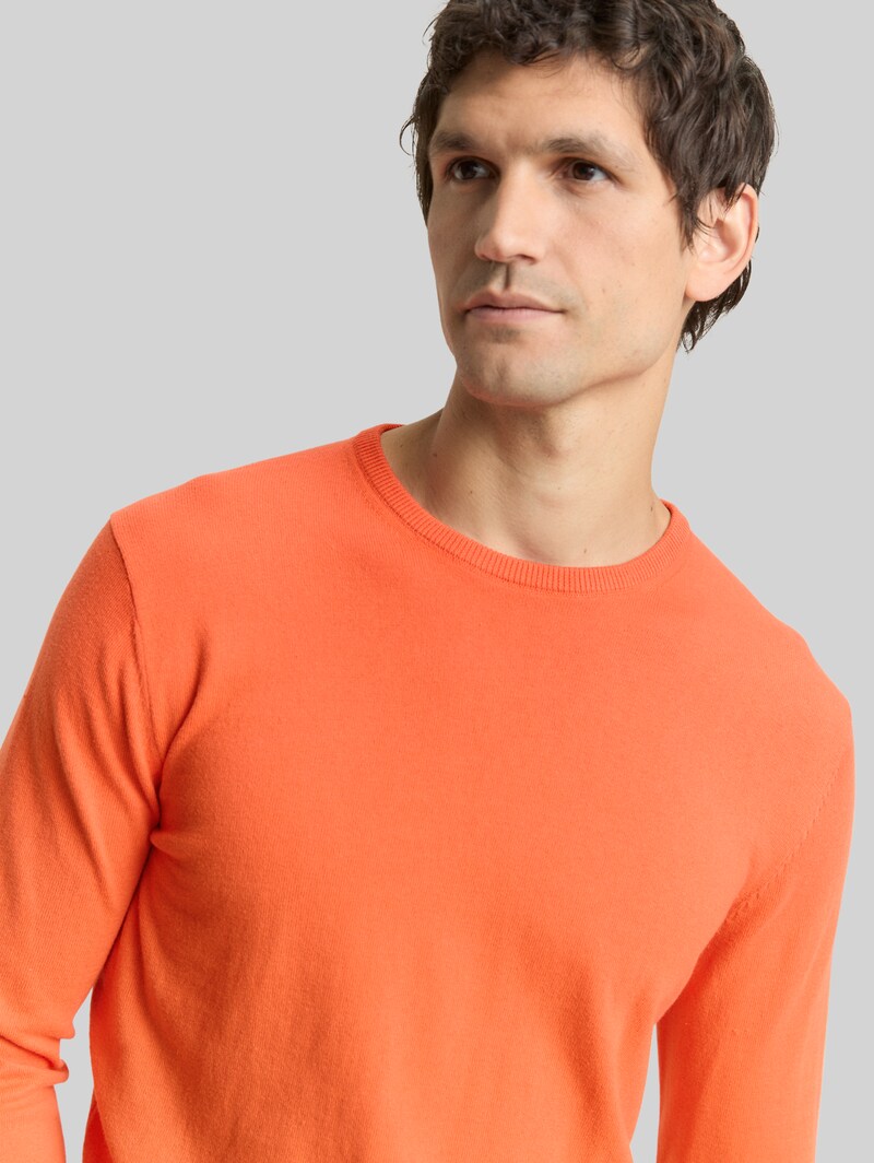 Tom Tailor Basic Strickpullover aus Baumwolle - Pale Red