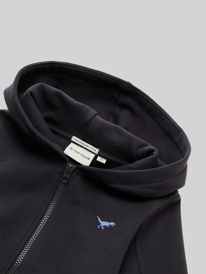 Tom Tailor Hoodie Sweatjacke mit Stickerei - Coal Grey