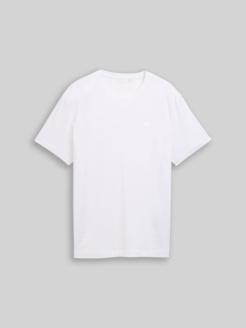 Tom Tailor T-Shirt mit Logo-Stickerei - White