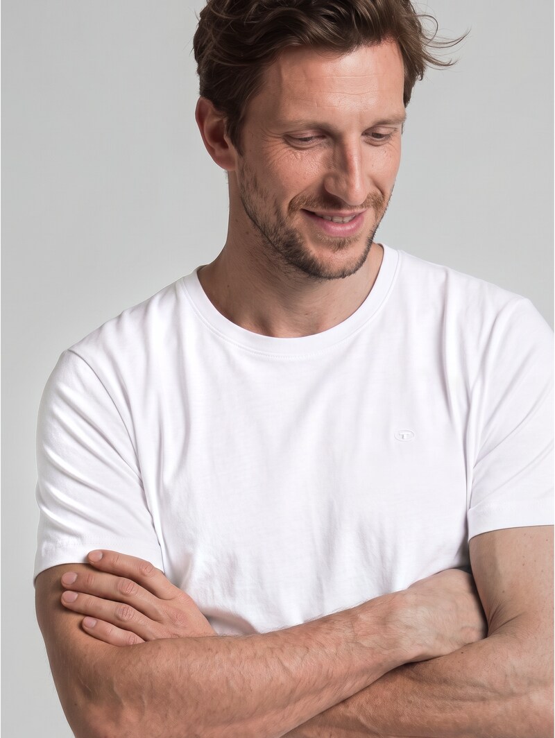 Tom Tailor T-Shirt mit Logo-Stickerei - White