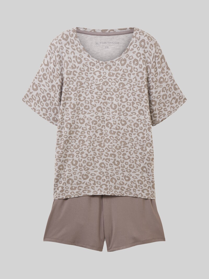 Tom Tailor Pyjama-Set mit Leo-Print - Grey-medium-allover